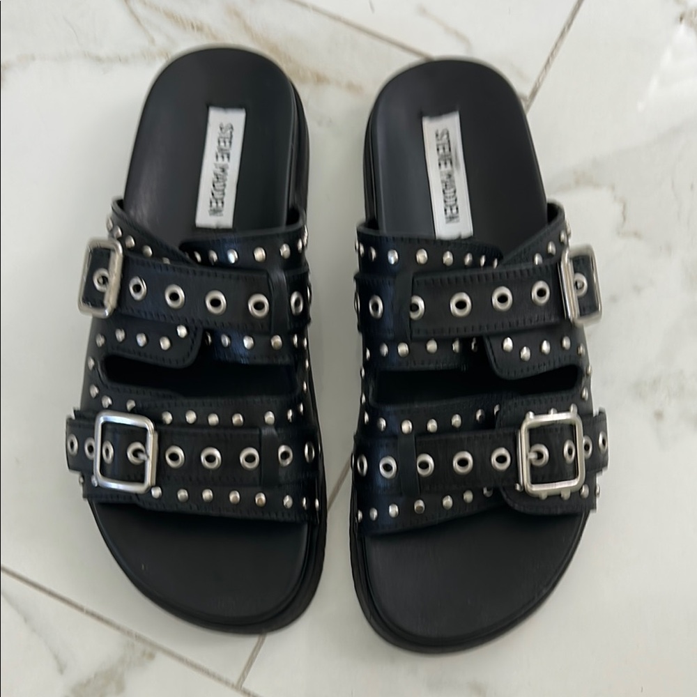 Steve Madden Black Studded Sandals